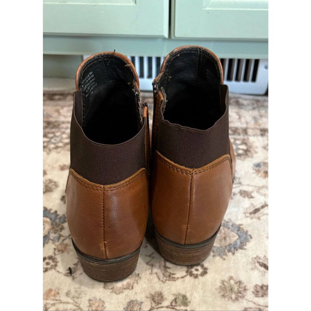 Steve Madden Womens Boots Rozamare Ankle Booties Leather Zip Block Brown Size 8 - Picture 5 of 9